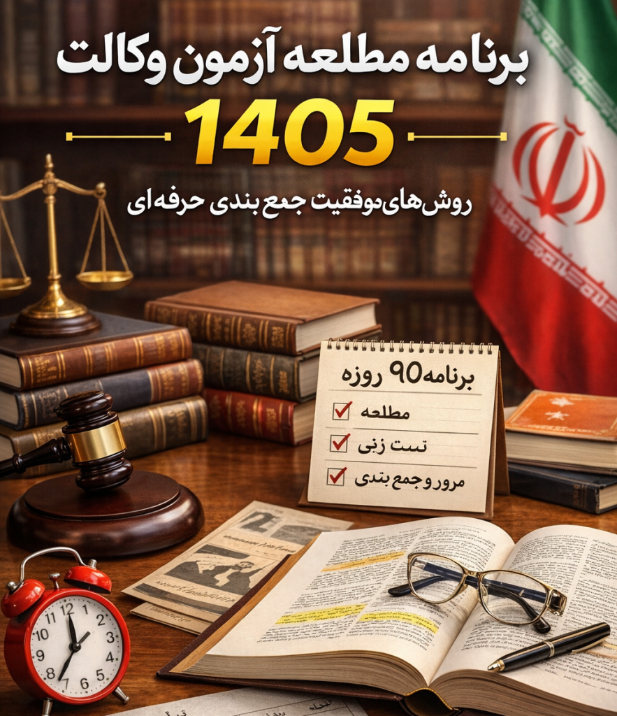 برنامه مطالعه آزمون وکالت 1405